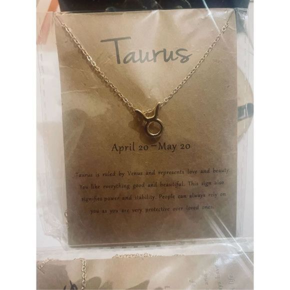 Taurus GOLD ZODIAC STAR SIGN HOROSCOPE NECKLACE - Picture 7 of 11